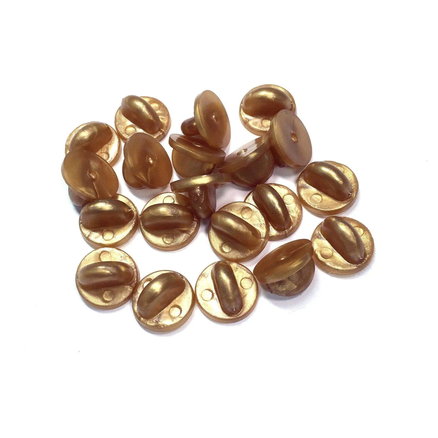 Gold Rubber Pin Backs - 20 Pack