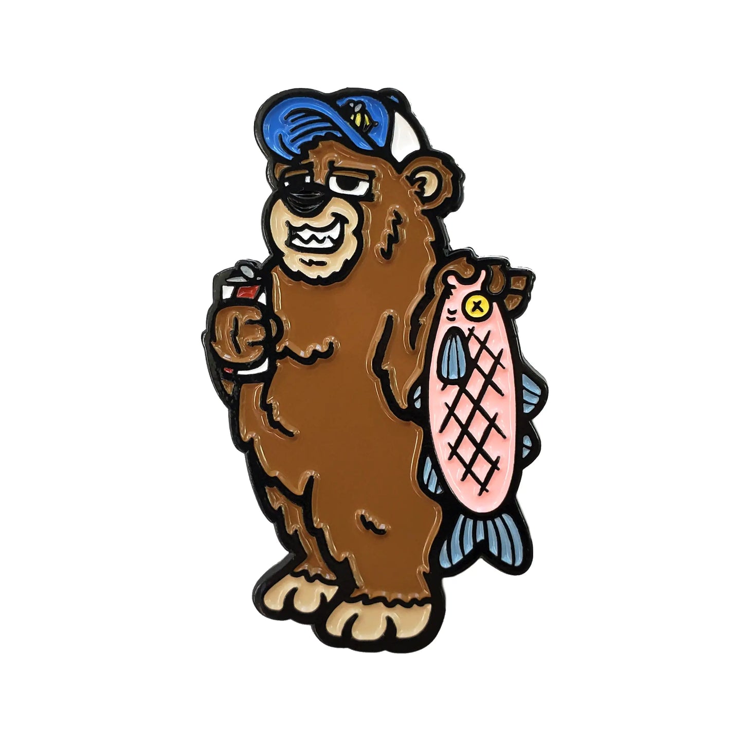 Gone Fishing Bear - Enamel Pin