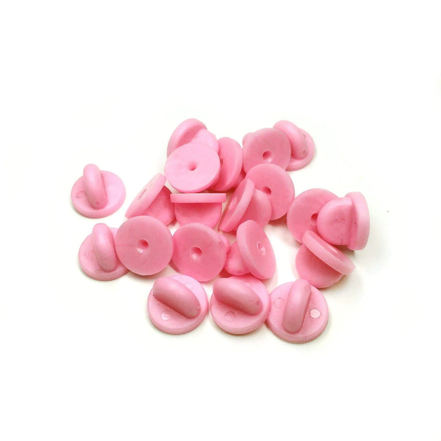 Pink Rubber Pin Backs - 20 Pack