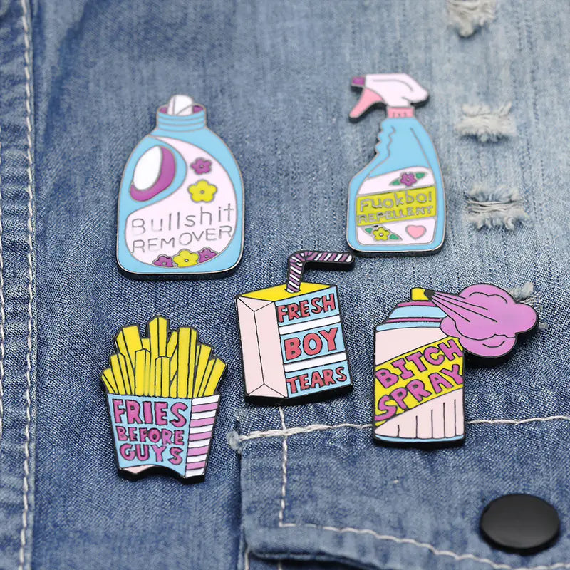 Hot Girl Cleaning Supplies- Enamel Pin