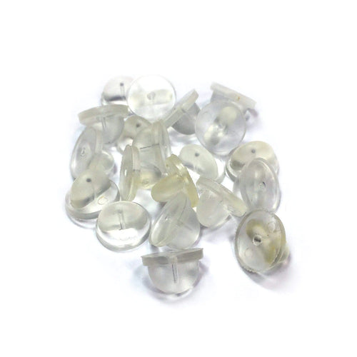 Clear Rubber Pin Backs - 20 Pack