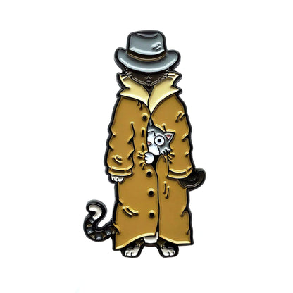 3 Cats in a Trench Coat - Enamel Pin