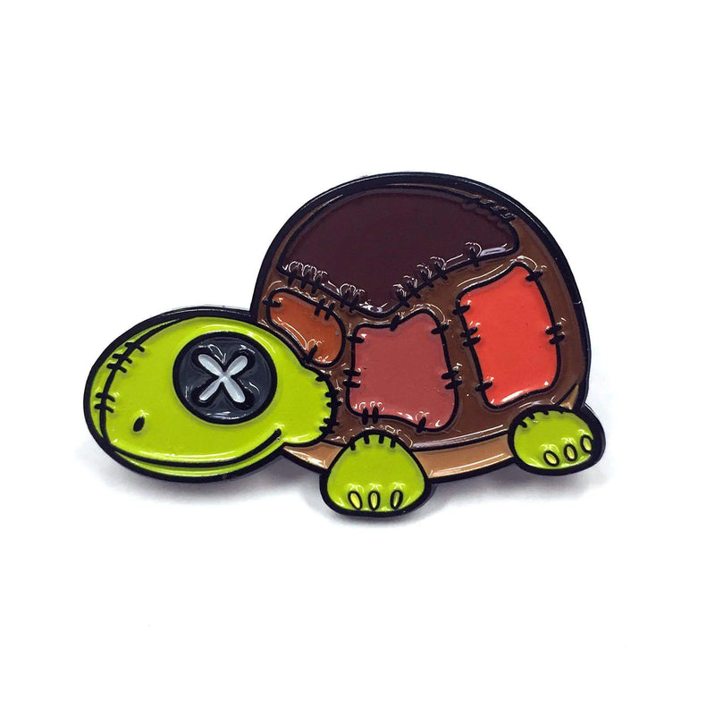 Plush Patchwork Turtle - Enamel Pin