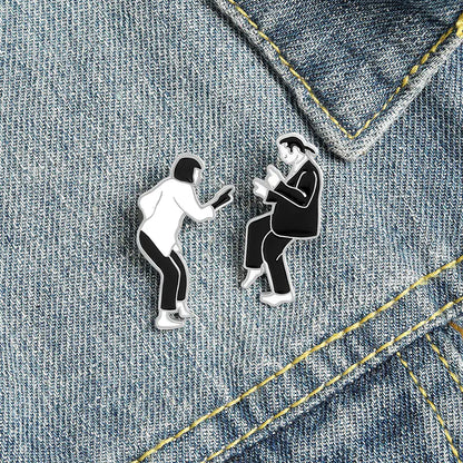 Black and White Cartoon - Enamel Pin
