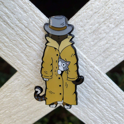 3 Cats in a Trench Coat - Enamel Pin